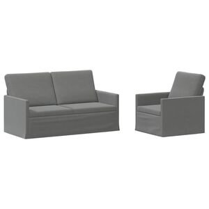vidaXL Bankstel 2 pcs Donkergrijs fluweel