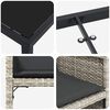 vidaXL Tuin eettafelset met kussen 9 pcs Lichtgrijs poly rattan