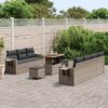 vidaXL Tuin Sofa Set 10 pcs Grijs Poly rattan en gepoedercoat staal