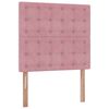 vidaXL Ottoman bed met matrassen en LED's 90x190cm fluweel roze