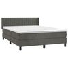 vidaXL Boxspring met matras fluweel donkergrijs 200x200 cm