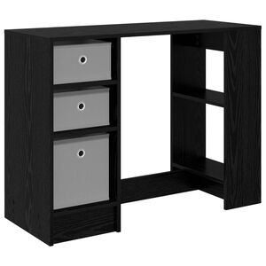 vidaXL Bureau Zwart Eiken 100 x 40 x 75 cm Bewerkt hout