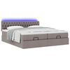 vidaXL Ottoman bed met matrassen en LED's 180x200cm stof taupe