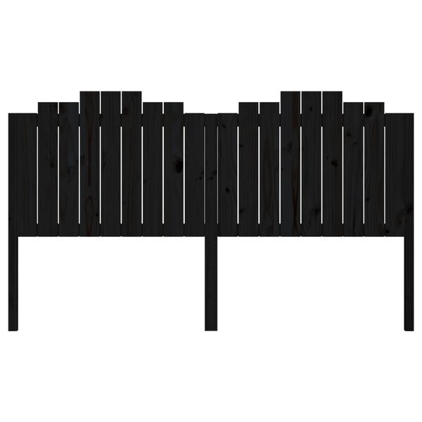 vidaXL Hoofdbord 186x4x110 cm massief grenenhout zwart