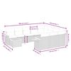vidaXL 11-delige Loungeset met kussens poly rattan zwart