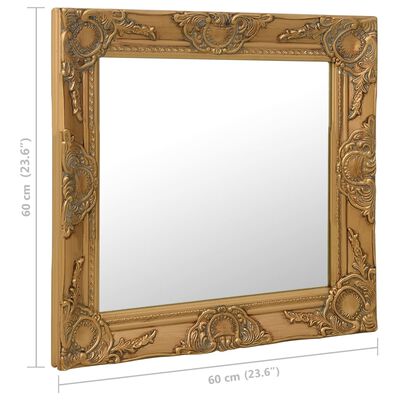 vidaXL Wandspiegel barok stijl 60x60 cm goudkleurig