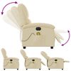 vidaXL Massagestoel elektrisch verstelbaar stof crèmekleurig