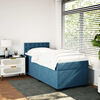 vidaXL Boxspring met matras fluweel donkerblauw 90x200 cm