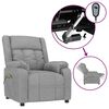 vidaXL Massagestoel elektrisch stof lichtgrijs