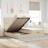 vidaXL Ottoman bed met matrassen 180x200cm stof cr&egrave;mekleurig
