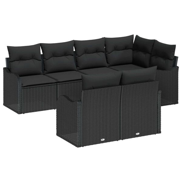 vidaXL Tuin Sofa Set Zwart poly rattan
