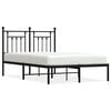 vidaXL Bedframe met hoofdbord metaal zwart 135x190 cm