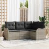 vidaXL Tuin Sofa Set met opslag 4 pcs Lichtgrijs poly rattan