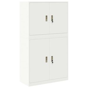 vidaXL Opbergkast 2 st Wit 90 x 40 x 160 cm Staal Vergrendelbaar
