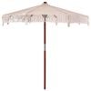 vidaXL Macram&eacute; Parasol 252,5 x 252,5 x 260 cm Katoen en Teakhout