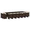 vidaXL 17-delige Tuinset met kussens poly rattan bruin