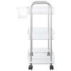 vidaXL Opbergtrolley 3-laags 37x28x68 cm acryl transparant