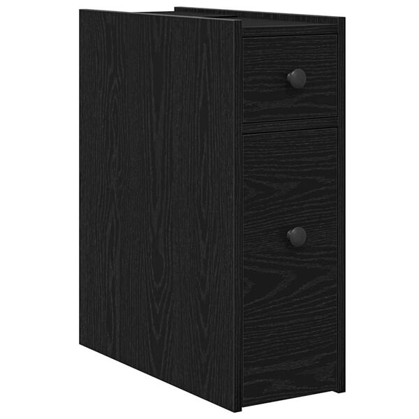 vidaXL Badkamermeubelset Zwart Eiken 80 x 18 x 60 cm Bewerkt hout