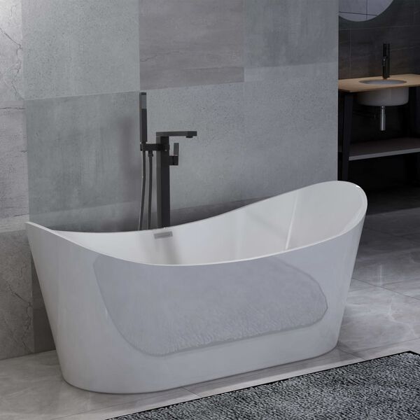 vidaXL Badkuip vrijstaand met kraan 204 L 90 cm zwart