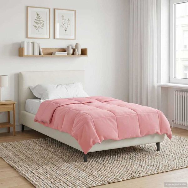 vidaXL Winter Dekbed Gekwilt Roze 135 x 200 cm Microfiber