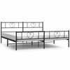 vidaXL Bedframe met hoofd- en voeteneinde metaal zwart 193x203 cm