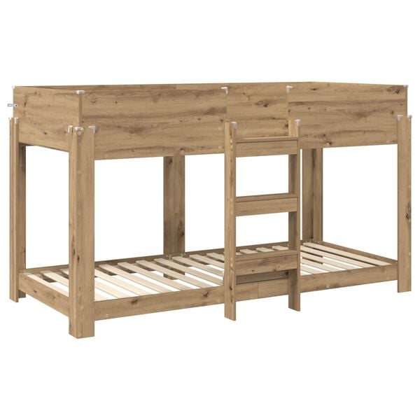vidaXL Bunk Bed voor Kinderen Artisan Eiken 100 x 190 cm Bewerkt hout
