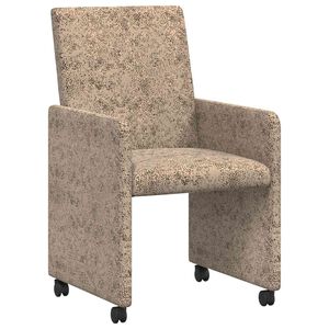 vidaXL Eetkamerstoelen met Wieltjes 2 pcs Lichtgrijs 57 x 66 x 94 cm