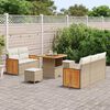 vidaXL Tuinbankenset met kussen 10 pcs Beige en Cr&egrave;me poly rattan