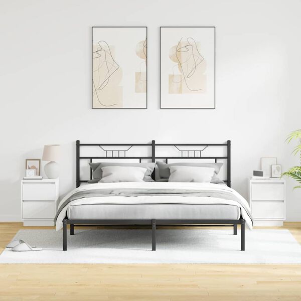 vidaXL Nachtkastje met lade 2 pcs Wit 39 x 34,5 x 50 cm Bewerkt hout