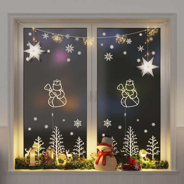 vidaXL Kerstverlichting sneeuwpop silhouet 2 st 35 LEDs warm wit