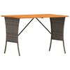 vidaXL Tuintafel met acaciahouten blad 105x75x72 cm poly rattan grijs