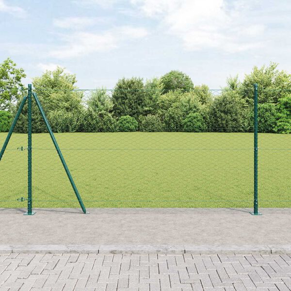 vidaXL Afrasteringspaal Groen 50 x 1,2 m (36 mm gaas) Staal en PVC