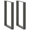 vidaXL Bartafelpoten 2 st U-vormig 60x(90-91)cm staal antraciet