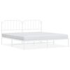 vidaXL Bedframe met hoofdbord metaal wit 193x203 cm