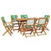 vidaXL 7-delige Tuinset bladpatroon stof en massief hout