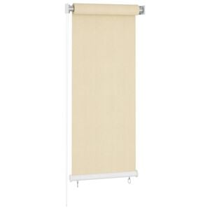 vidaXL Rolgordijn voor buiten 65(B)x140(H) cm HDPE cr&egrave;mekleurig