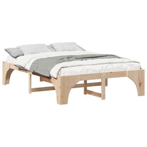 vidaXL Bedframe Bruin 160 x 200 cm Massief grenenhout