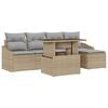vidaXL Tuin Sofa Set 6 st Beige en Licht Grijs poly rattan