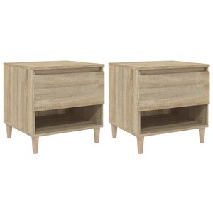 vidaXL Nachtkastjes 2 st 50x46x50 cm bewerkt hout sonoma eikenkleurig
