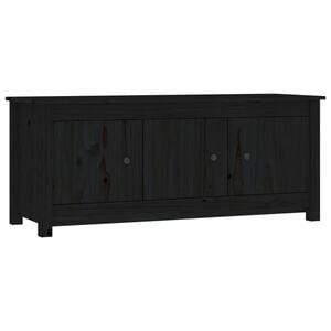 vidaXL Schoenenkast 110x38x45,5 cm massief grenenhout zwart