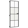 vidaXL Binnendeur smal 76x201,5 cm gehard glas en aluminium zwart
