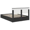 vidaXL Opslag bed met hoofdeinde Zwart 140 x 190 cm Bewerkt hout