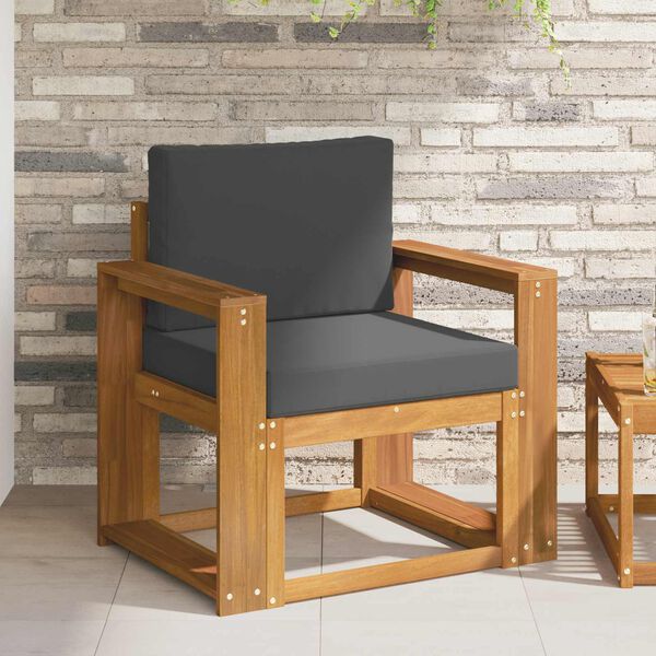 vidaXL Tuinbank Massief Acaciahout en Polyester Naturel