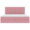 vidaXL Opbergbed met LED met matras met LED Roze 200 x 200 cm Fluweel