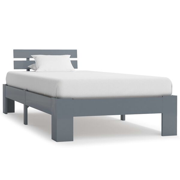 vidaXL Bedframe massief grenenhout grijs 100x200 cm