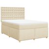 vidaXL Boxspring met matras stof cr&egrave;mekleurig 140x200 cm