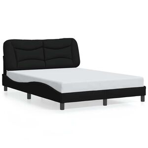 vidaXL Bedframe zonder matras "Hvar" stof zwart 140x200 cm