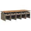 vidaXL 11-delige Tuinset met kussens poly rattan grijs