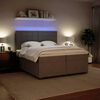 vidaXL Boxspring met matras fluweel lichtgrijs 200x200 cm