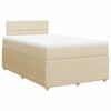 vidaXL Boxspring met matras stof cr&egrave;mekleurig 120x200 cm